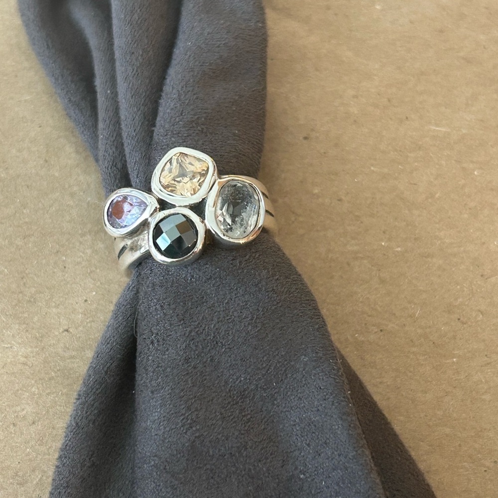 Silpada Sterling Silver CZ, Quartz & Hematite Ring Size 7

R2206 Wine Flight